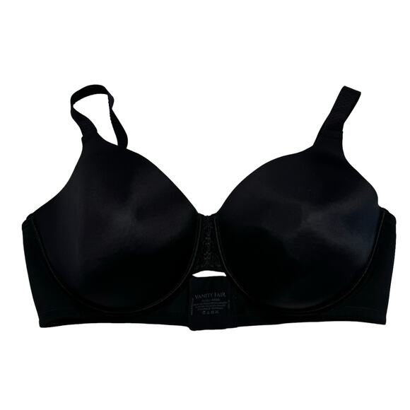 VANITY FAIR Beauty Back Full Figure Underwire Smoothing Bra Black Sz 44DD 76380 - Picture 1 of 5